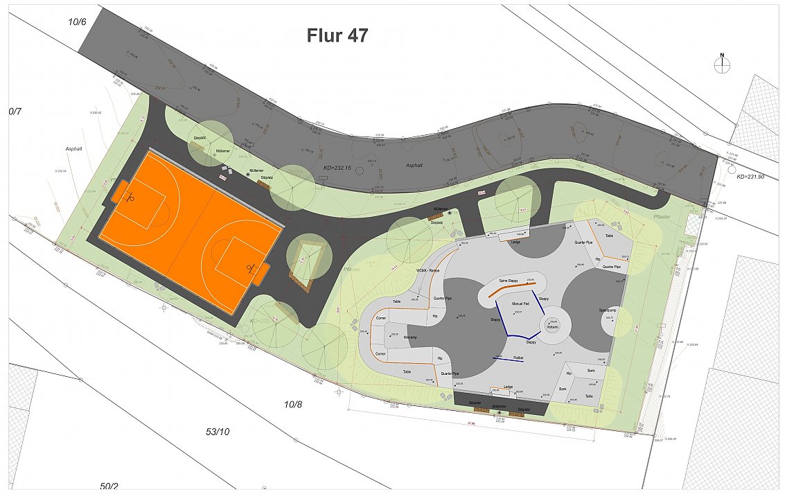 Lageplan Skatepark (Vorentwurf)