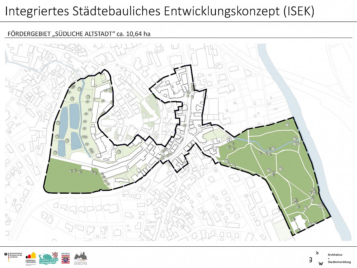 Abgrenzung des Fördergebiets Lebendige Zentren in Schlitz