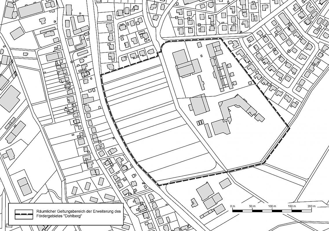 Karte der geplanten Gebietserweiterung Fördergebiet „Dohlberg“ in Büdingen