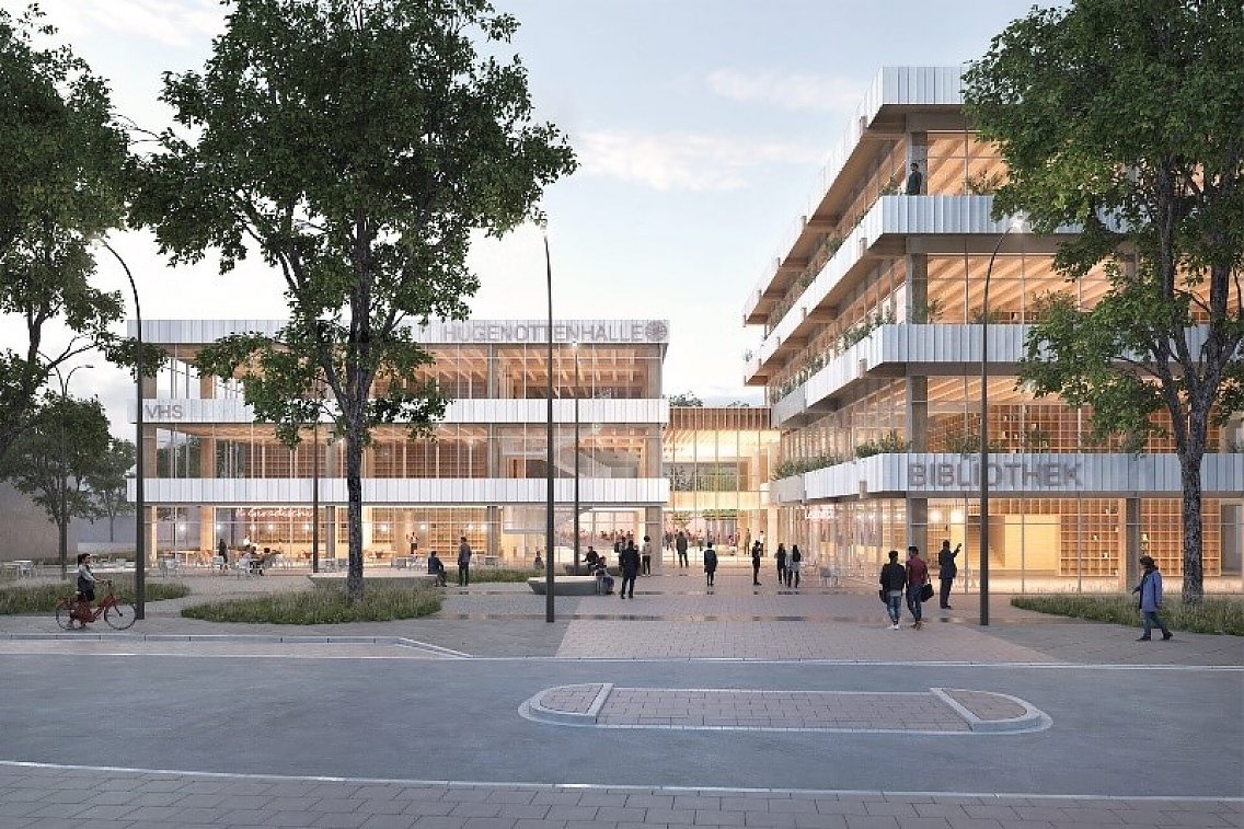 Siegerentwurf - Perspektive von der Frankfurter Straße, AFF Architekten und Landschafts.Architektur Birgit Hammer, Berlin