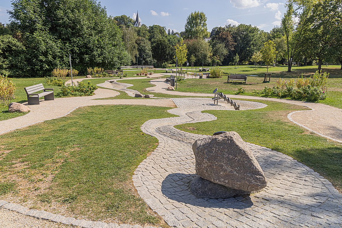Wasserspielplatz im Burgpark in Bad Vilbel