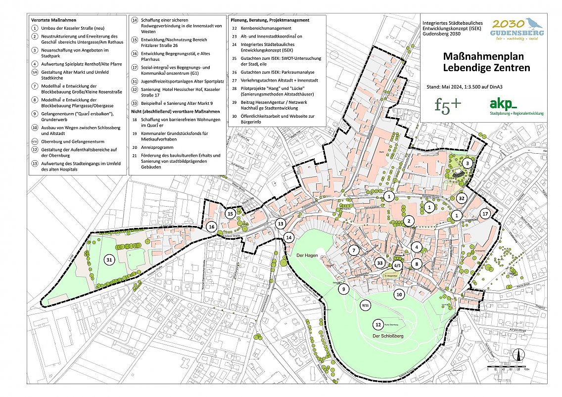 Fördergebiet und Maßnahmen Lebendige Zentren Gudensberg 