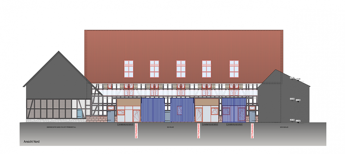 Fronhausen Scheunenkita Planung Ansicht Nord