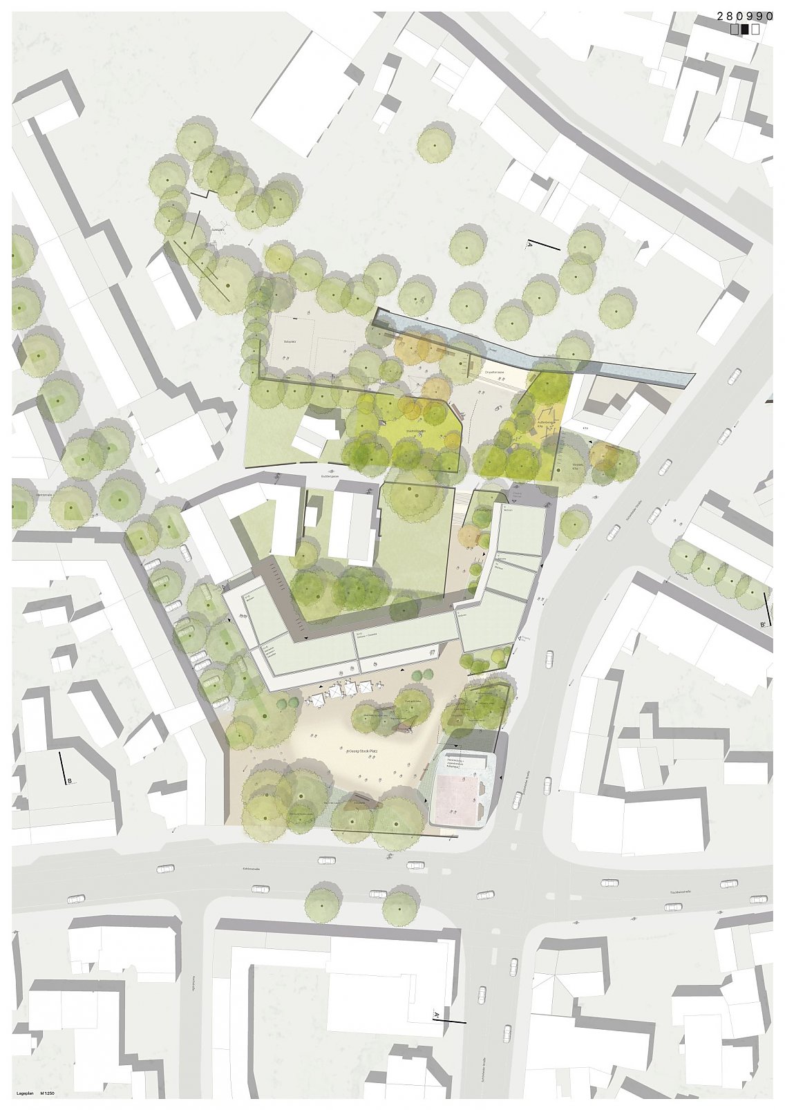 Siegerentwurf des Wettbewerbs zur Umgestaltung des Georg-Stock-Platz in Kassel